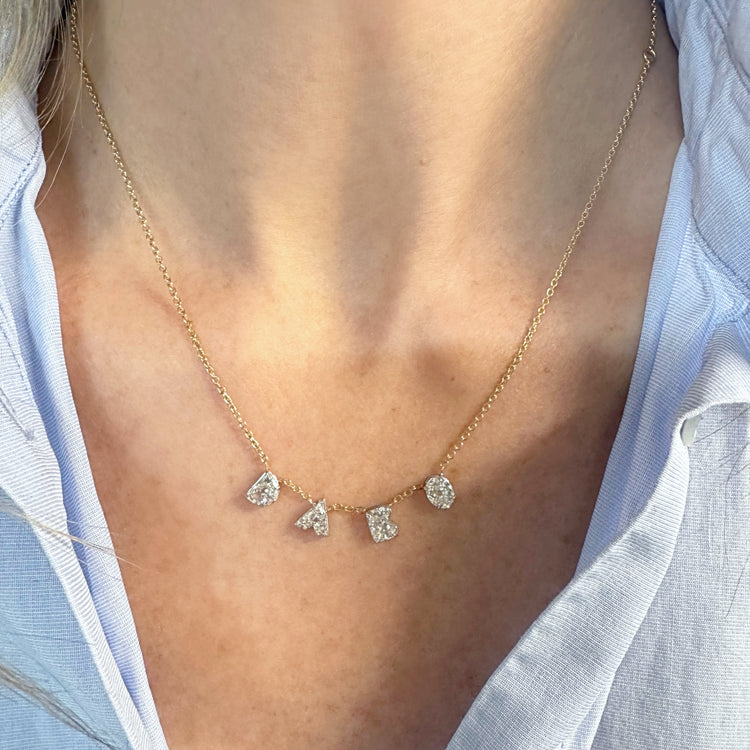 Multi Alphabet Diamond Necklace