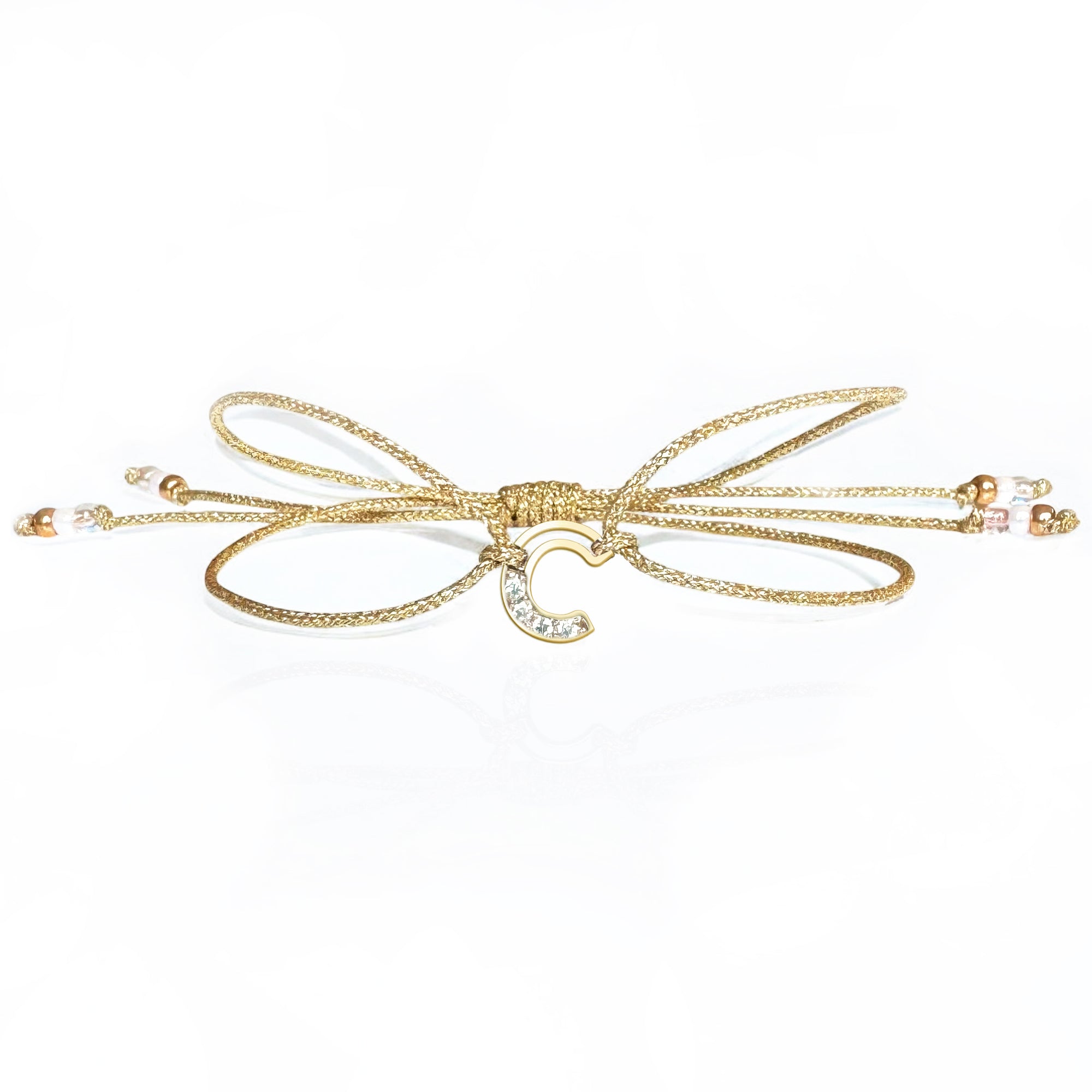 Diamond Chain Letter Corded Gold