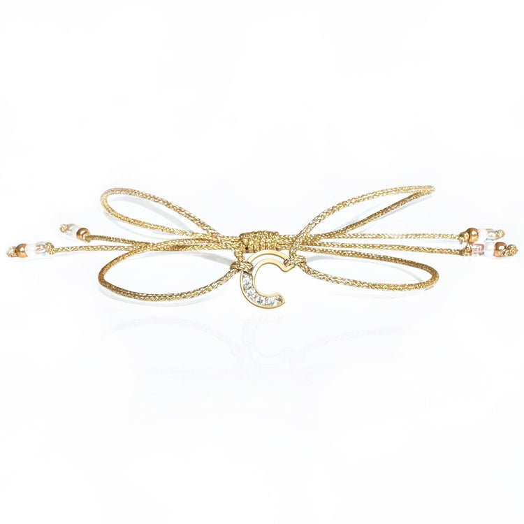 Diamond Chain Letter Corded Gold