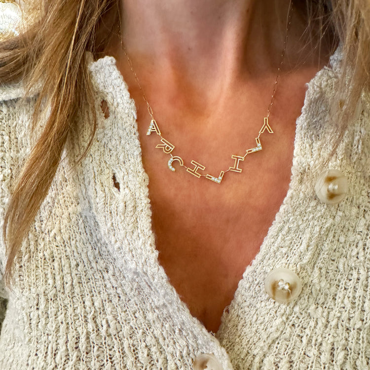 Diamond Chain Letter Necklace