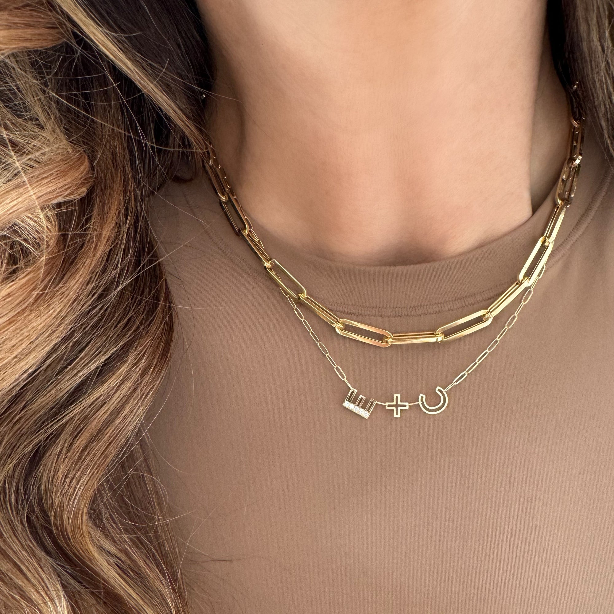 Diamond Chain Letter Necklace
