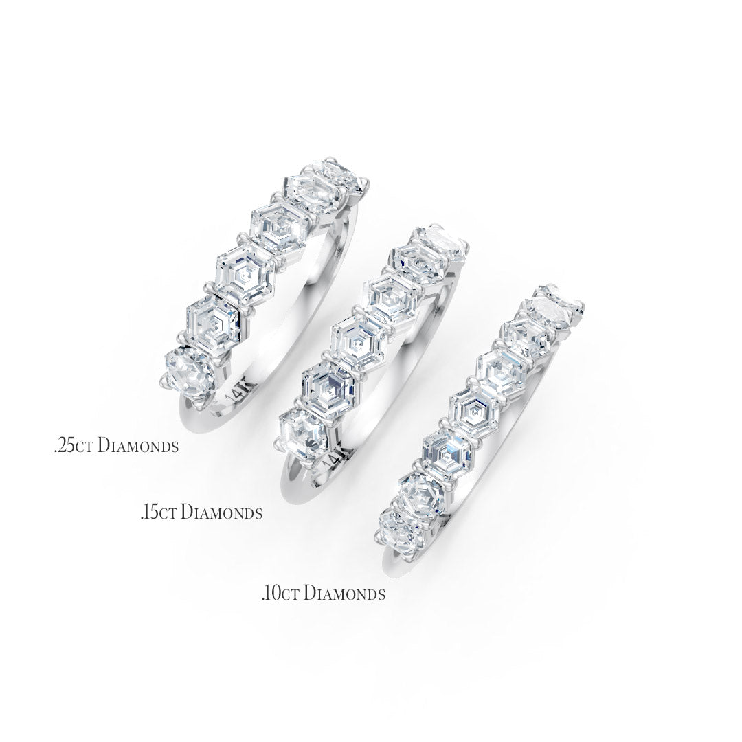 Diamond Hexagon Band Ring