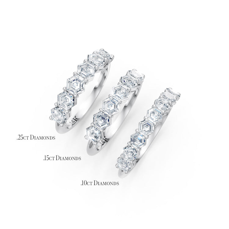 Diamond Hexagon Band Ring