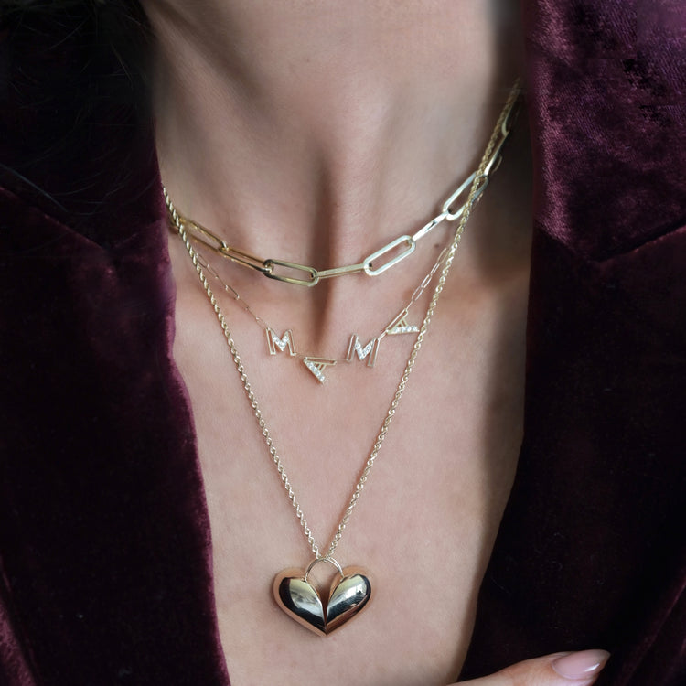 MAMA Diamond Chain Letter Necklace