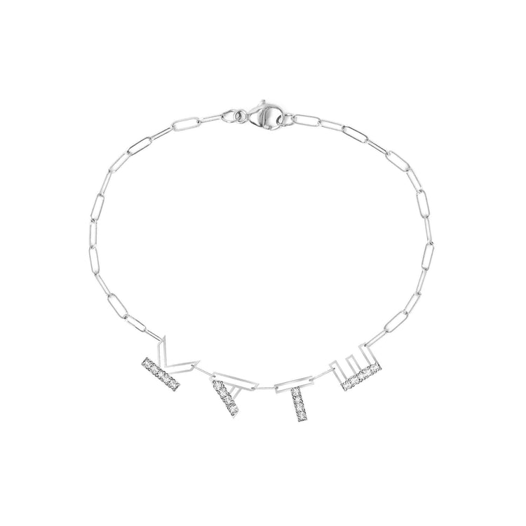 Diamond Chain Letter Bracelet