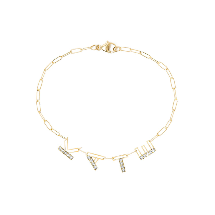 Diamond Chain Letter Bracelet