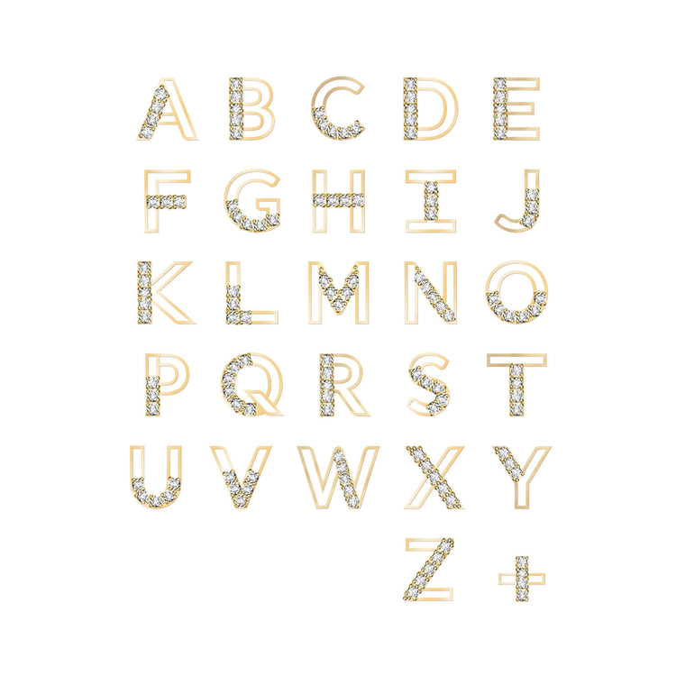 Diamond Chain Letter Corded Gold