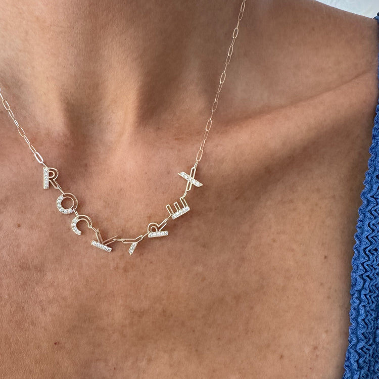 Diamond Chain Letter Necklace