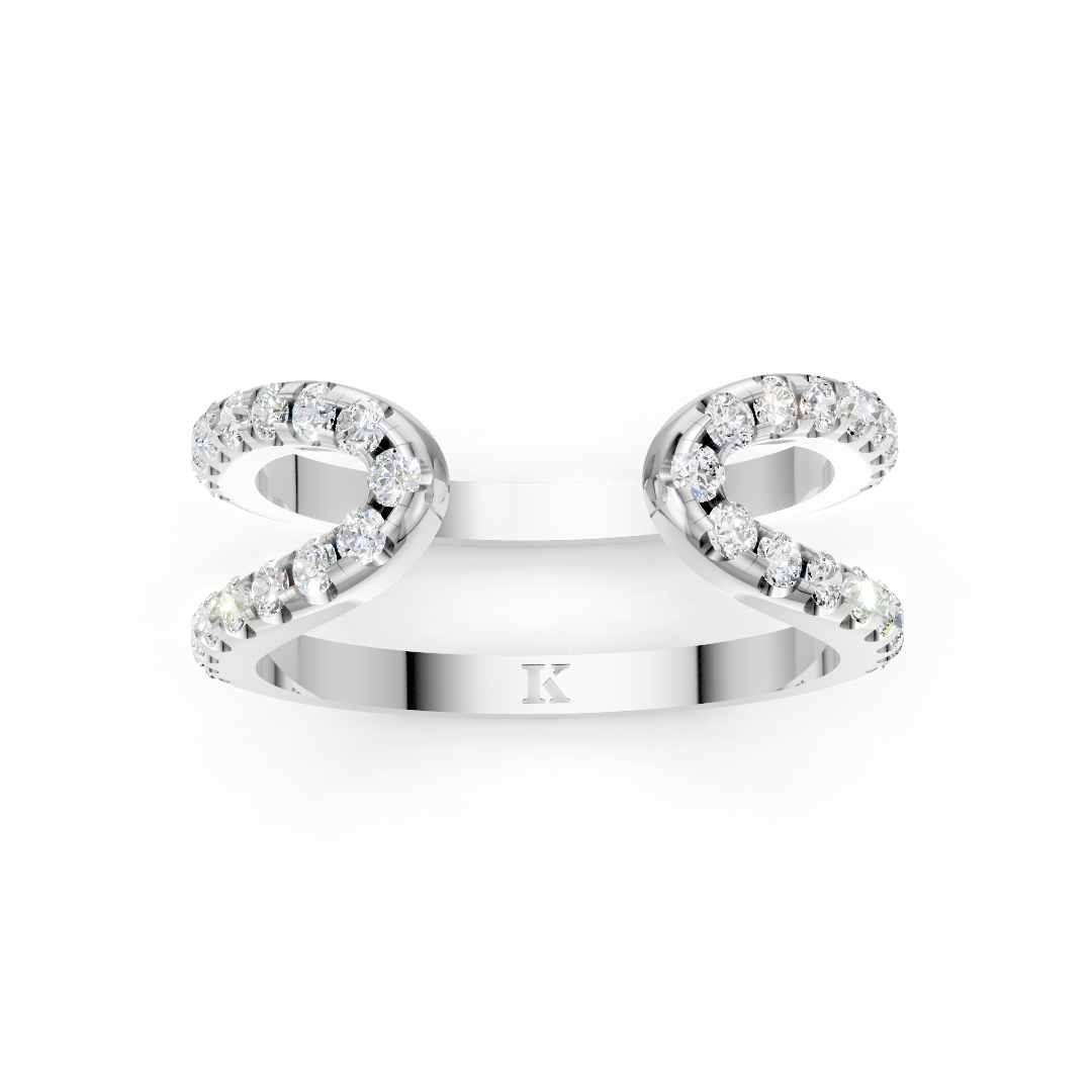 【KANOE】One of a kind diamond ring One of a kind DIAMOND rings - K18YG TWIST ring - Pt FLOAT