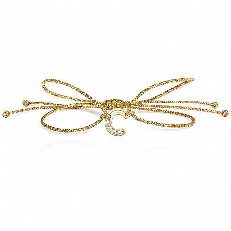 Diamond Chain Letter Corded Gold