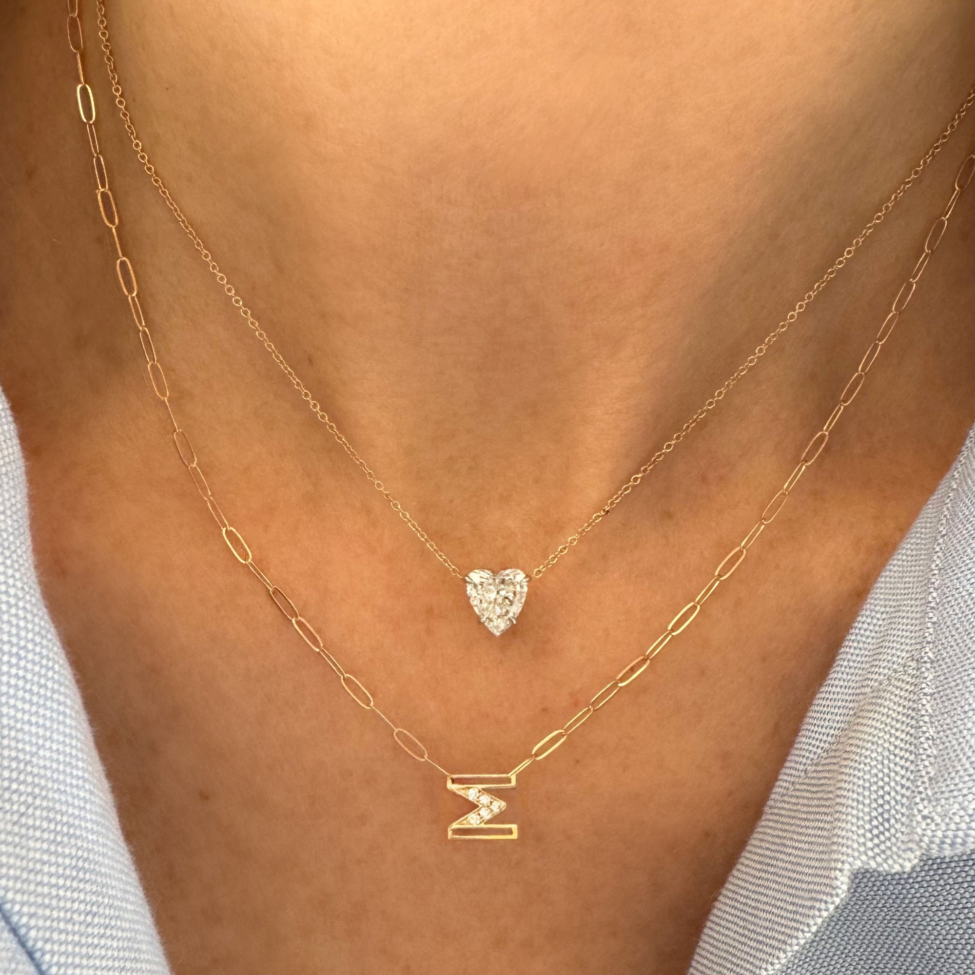Diamond Chain Letter Necklace