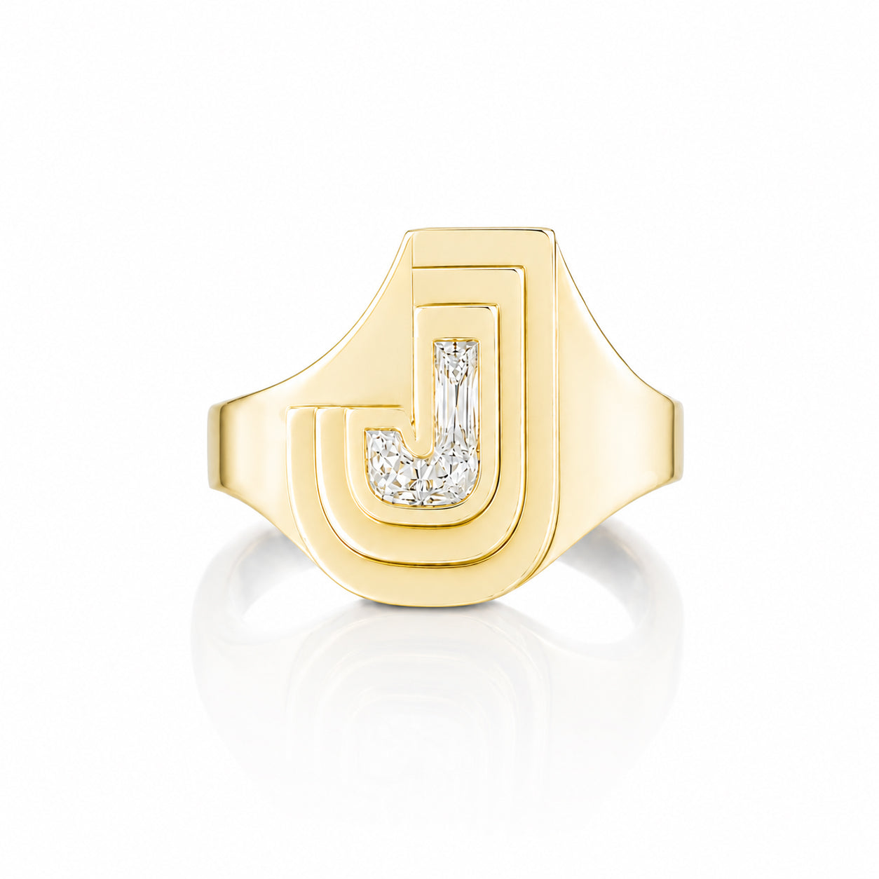 Alphabet Diamond Signet Ring