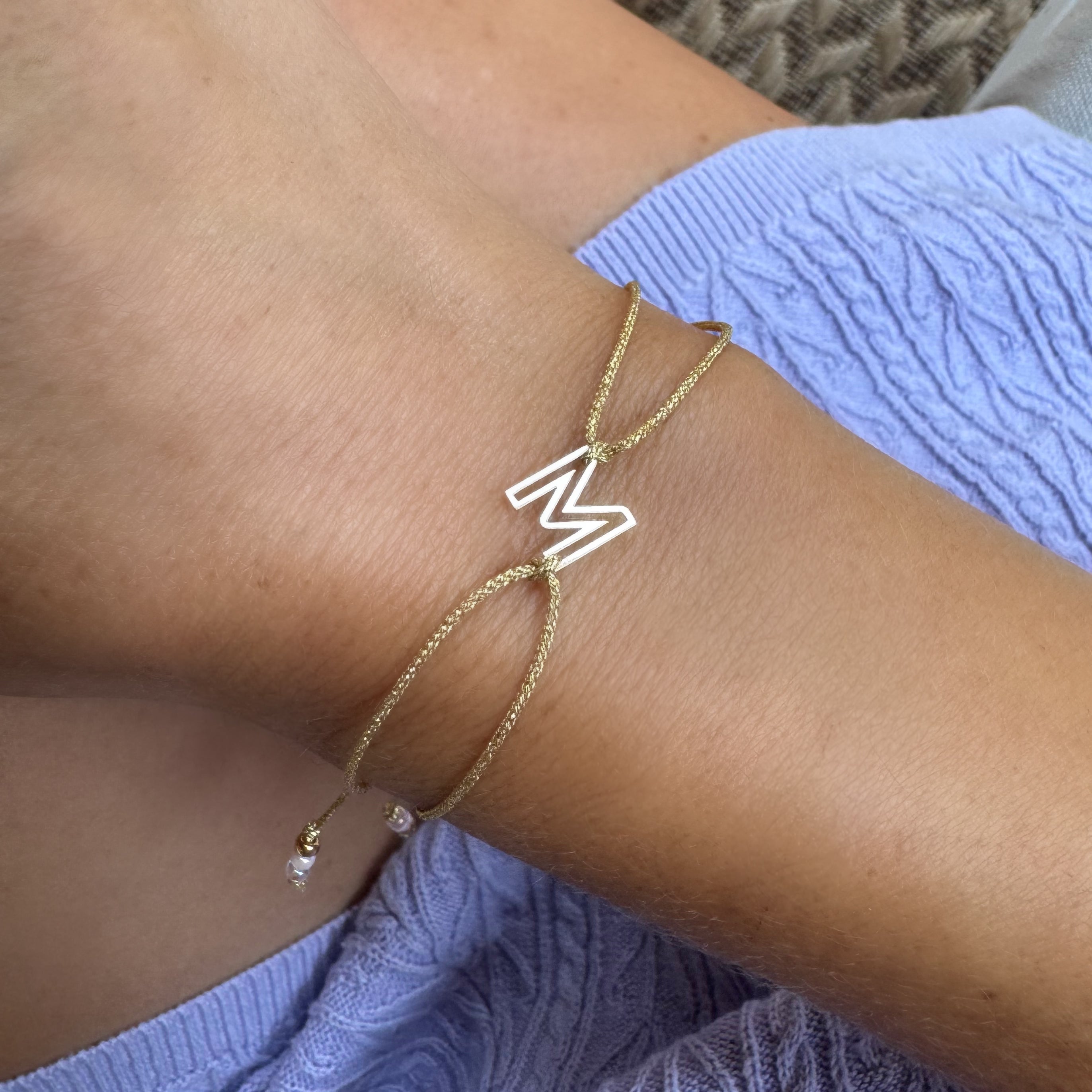 Chain Letter Corded Gold