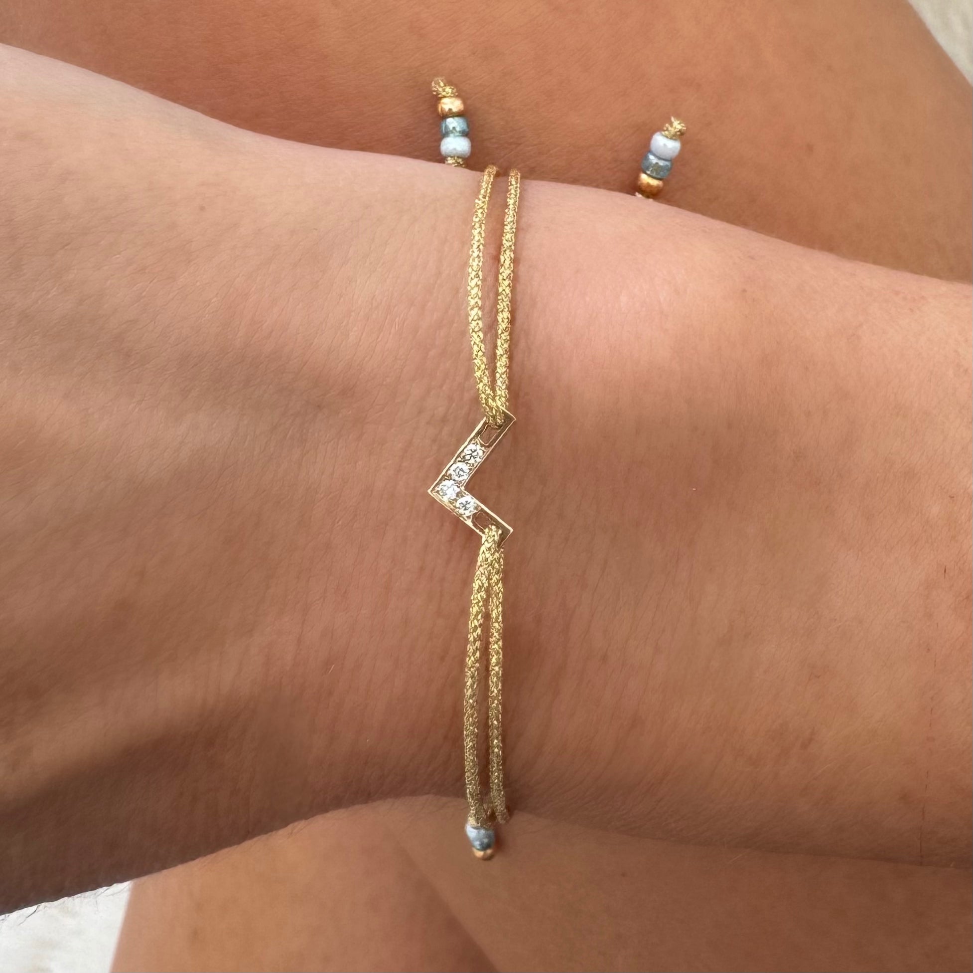 Diamond Chain Letter Corded Gold