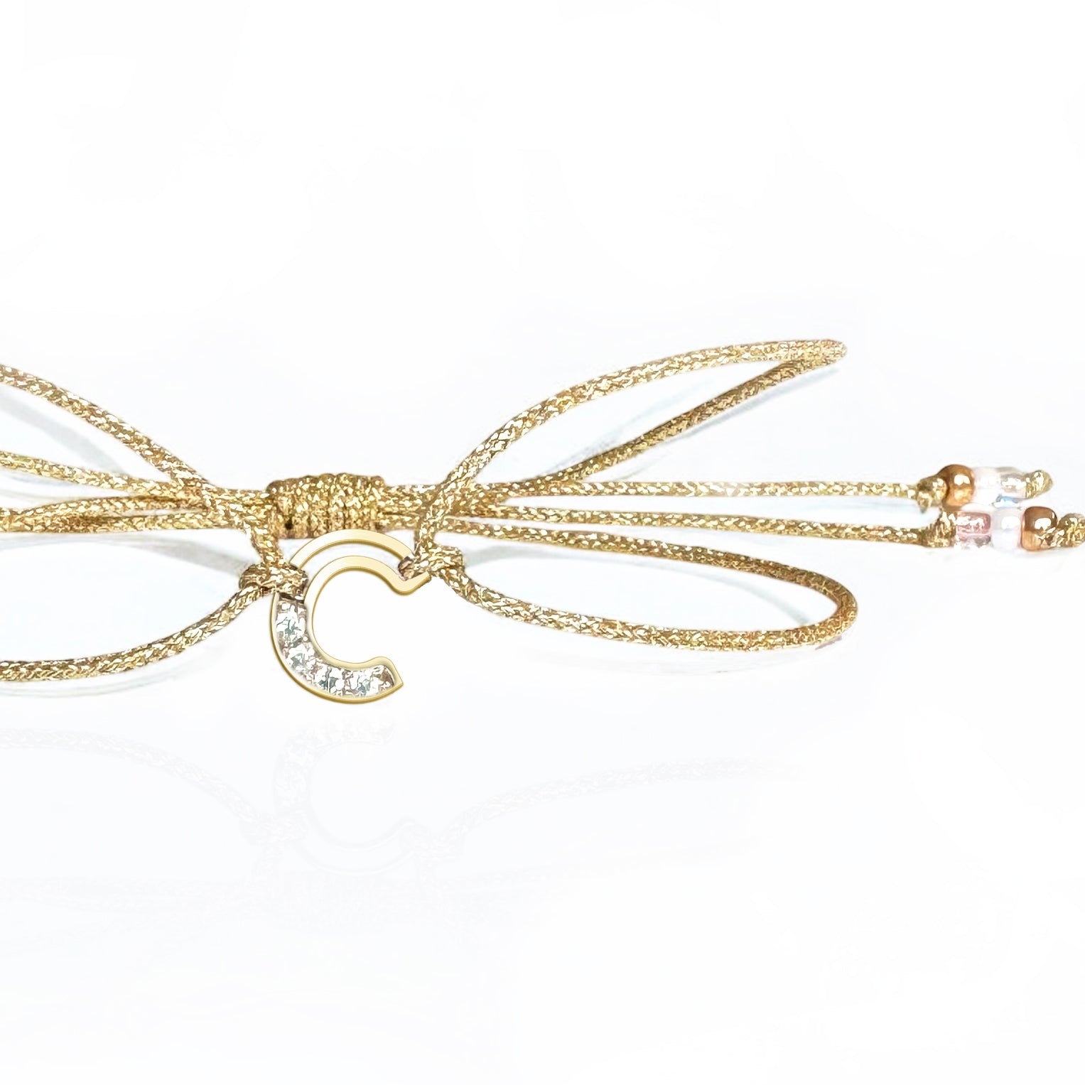 Diamond Chain Letter Corded Gold