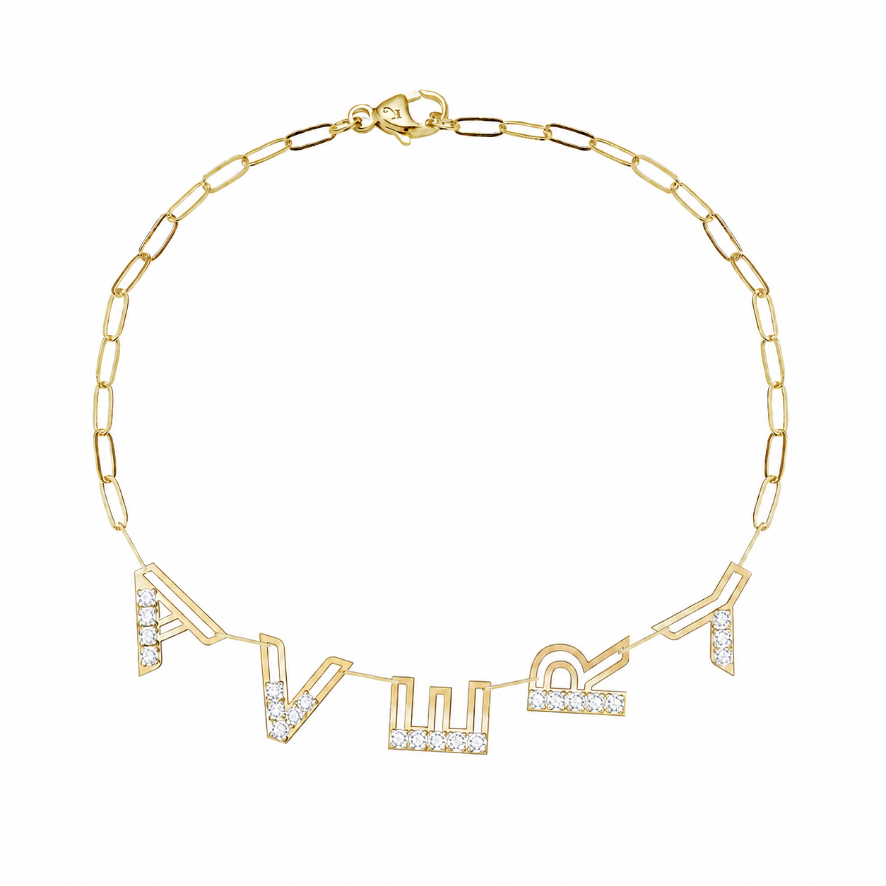 Diamond Chain Letter Bracelet