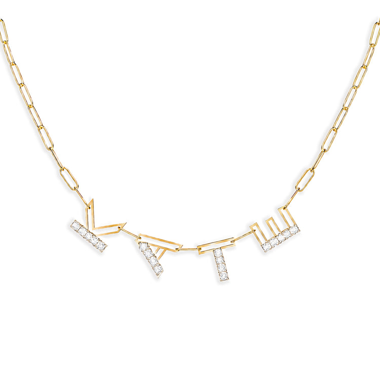 Diamond Chain Letter Necklace