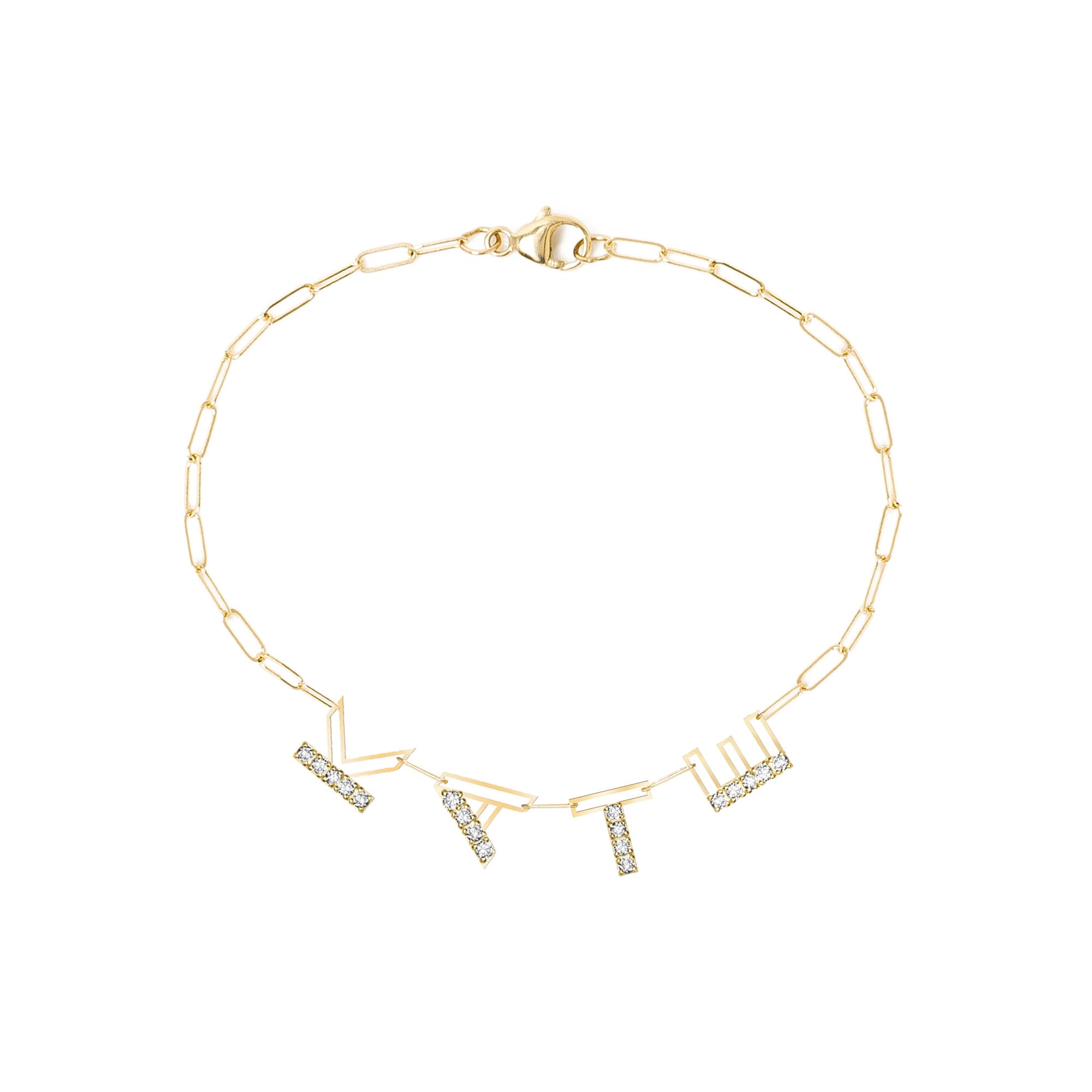 Diamond Chain Letter Bracelet