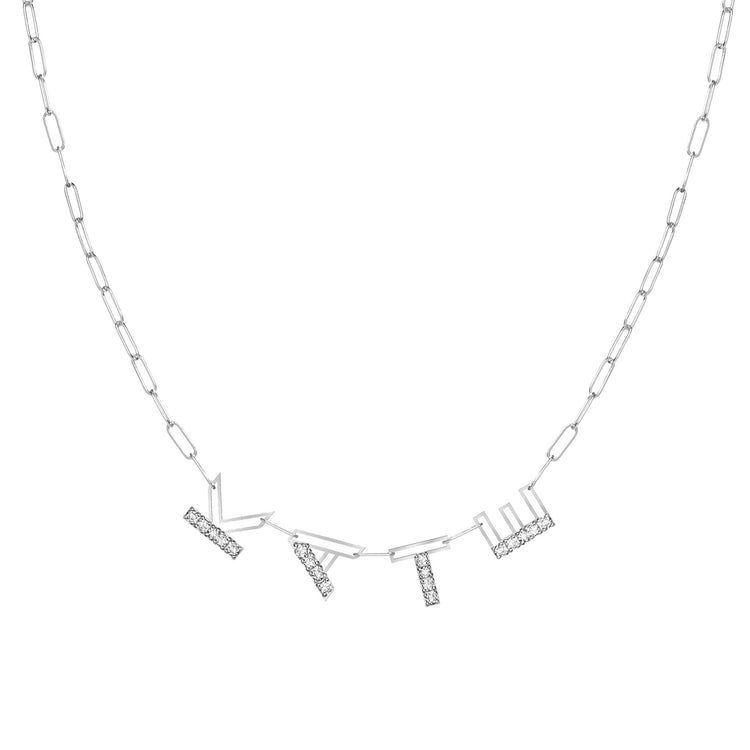 Diamond Chain Letter Necklace