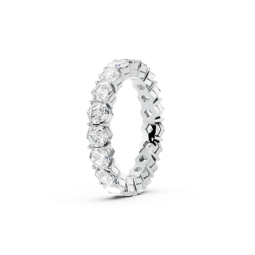 Diamond Hexagon Band Ring