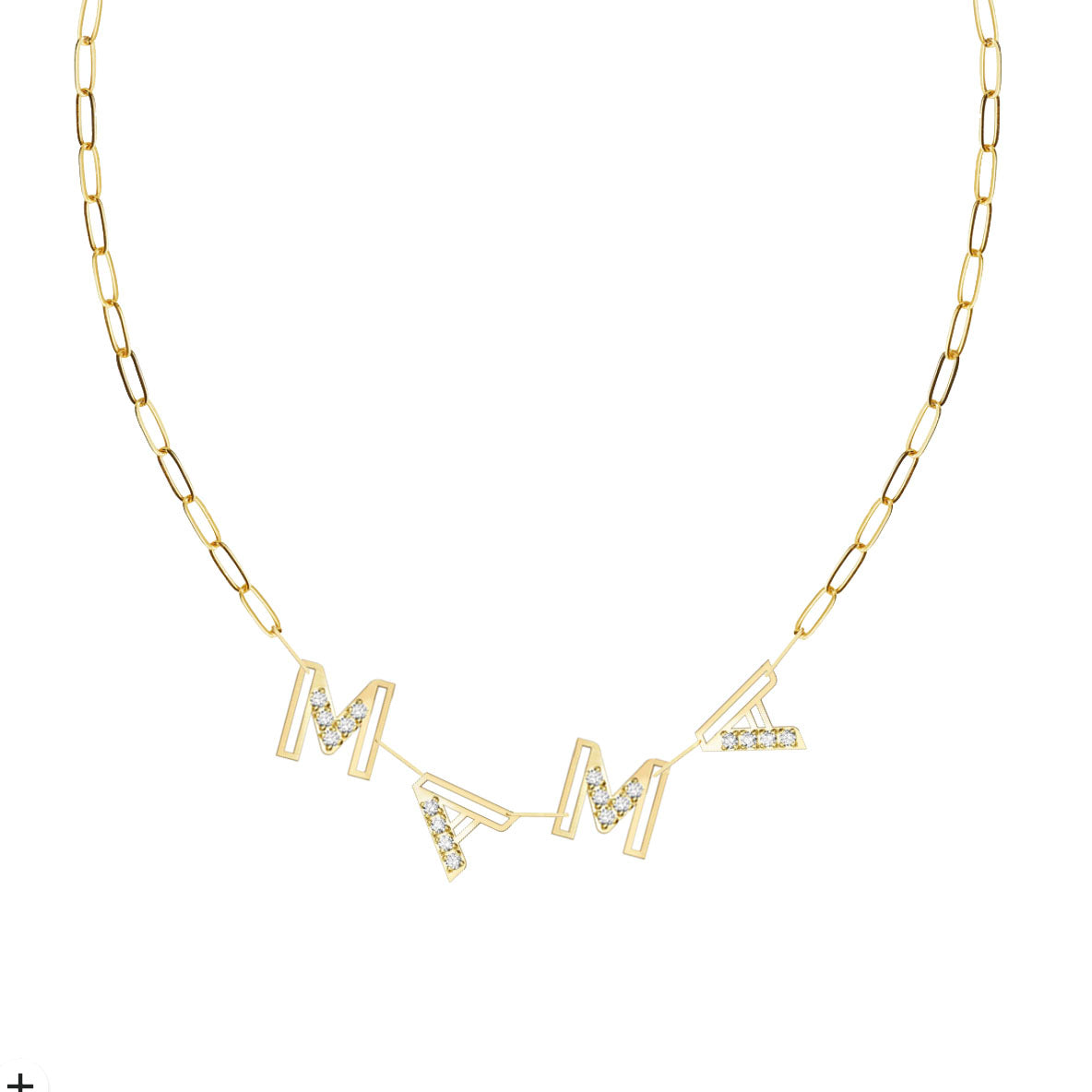 MAMA Diamond Chain Letter Necklace