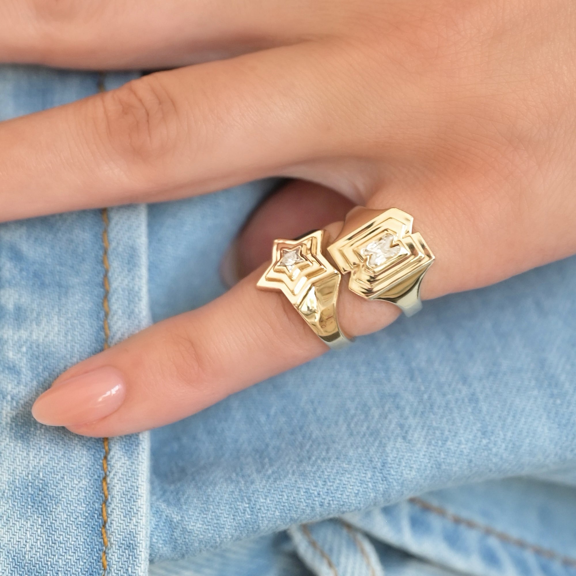 Alphabet Diamond Signet Ring