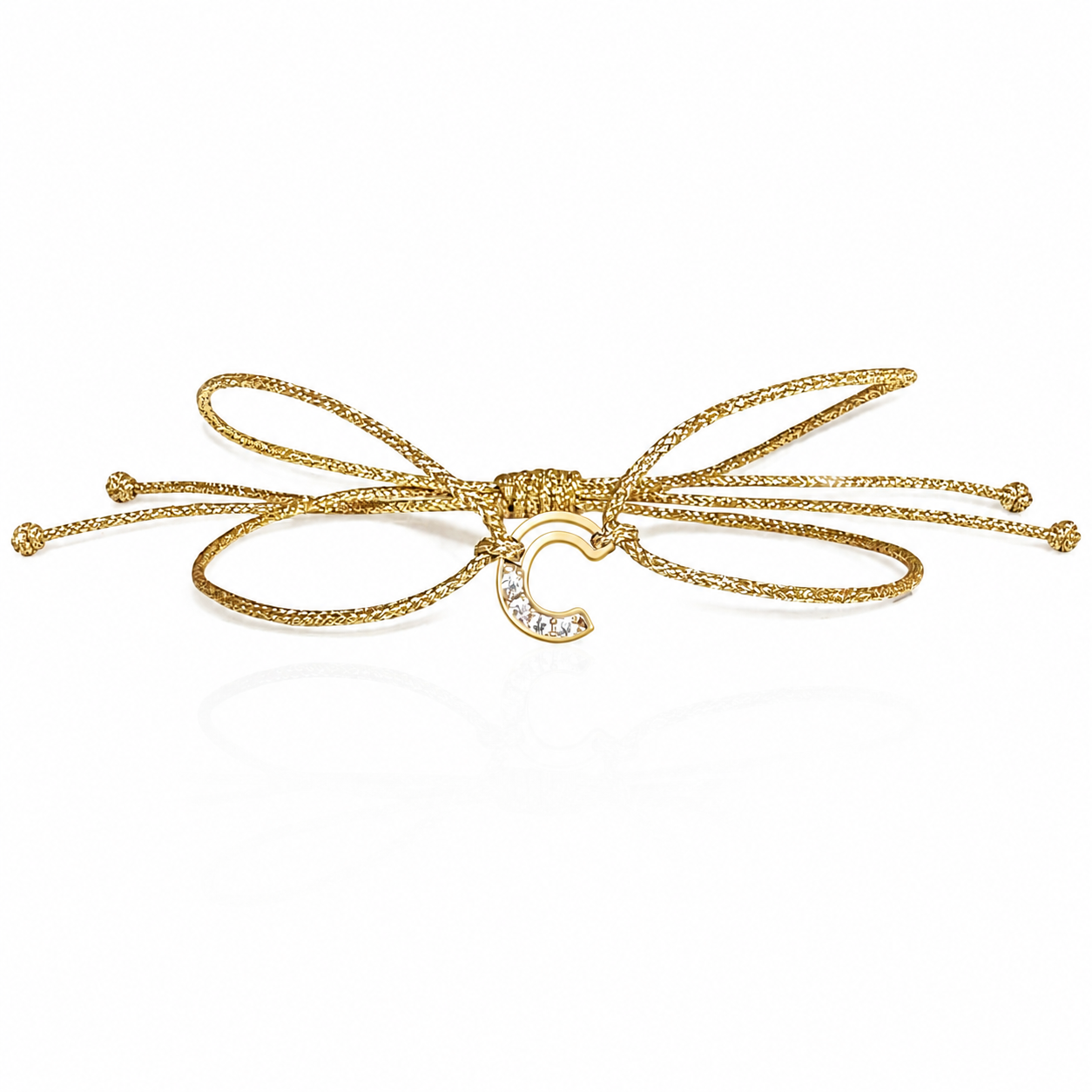 Diamond Chain Letter Corded Gold