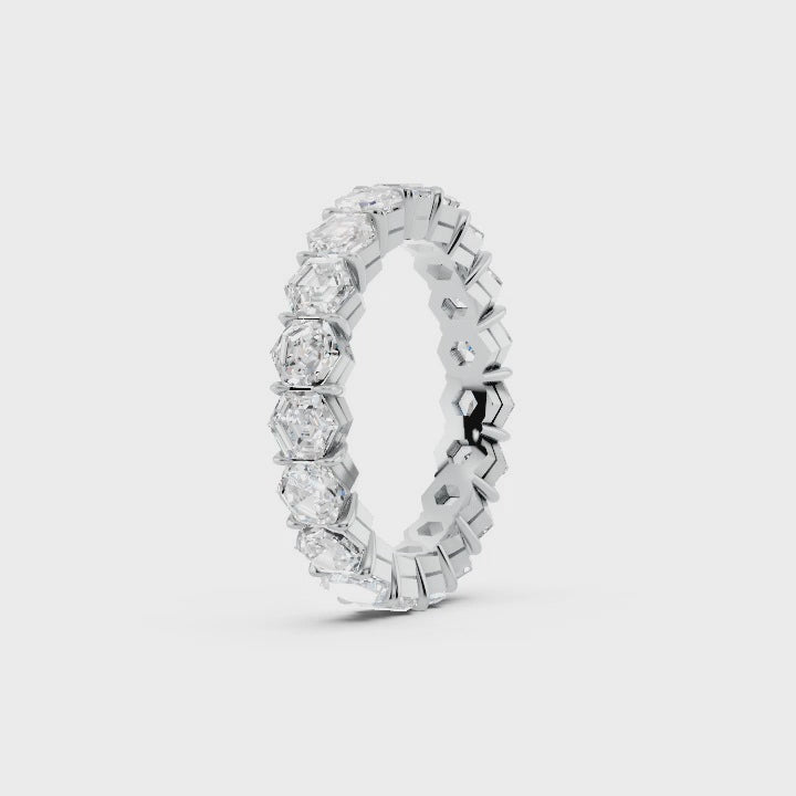 Diamond Hexagon Band Ring