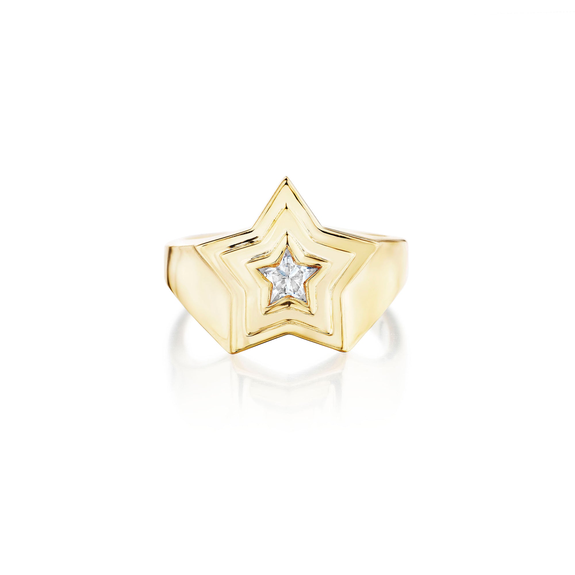 Star Diamond Signet Ring