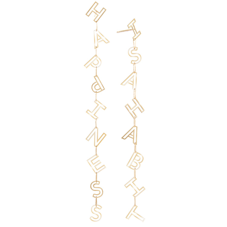 Chain Letter Drop Earrings