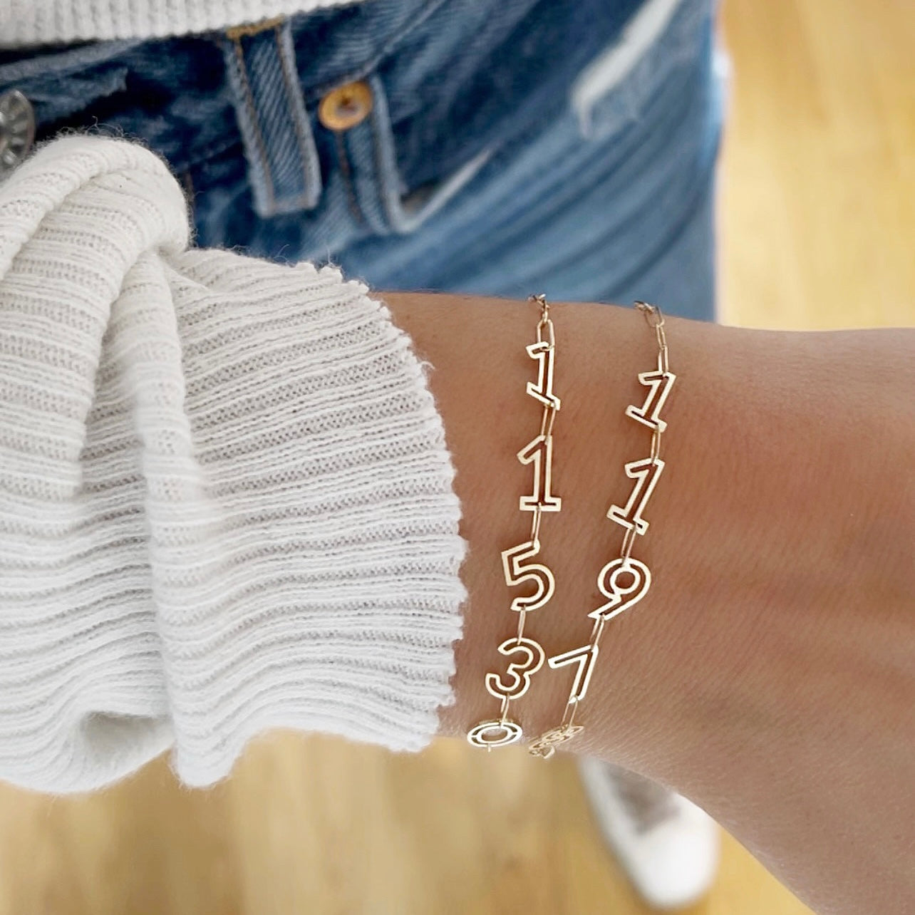 Number Chain Letter Bracelet