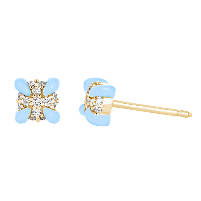 Talisman round brilliant studs in yellow gold