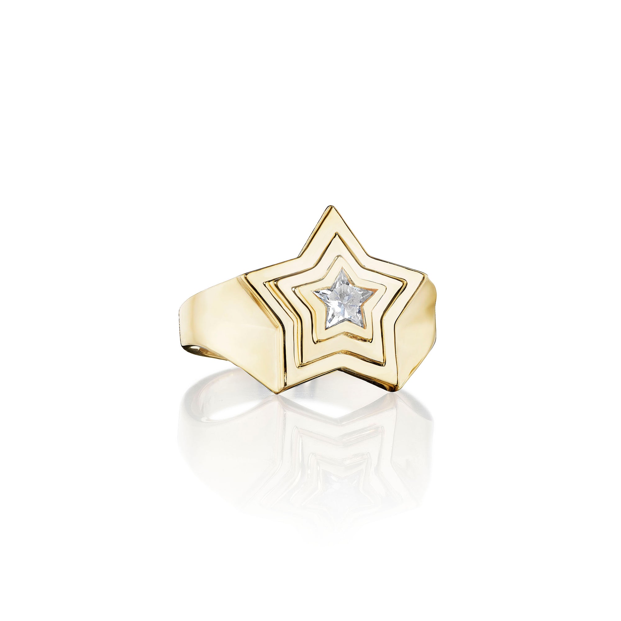 Star Diamond Signet Ring