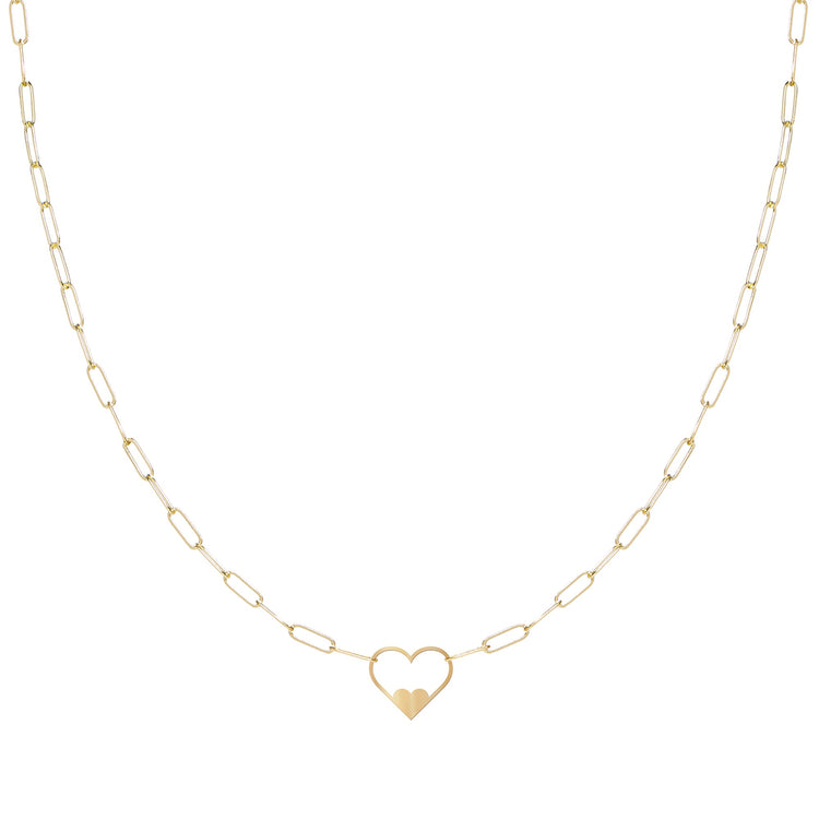 Kids Your Heart in My Heart Chain Letter Necklace